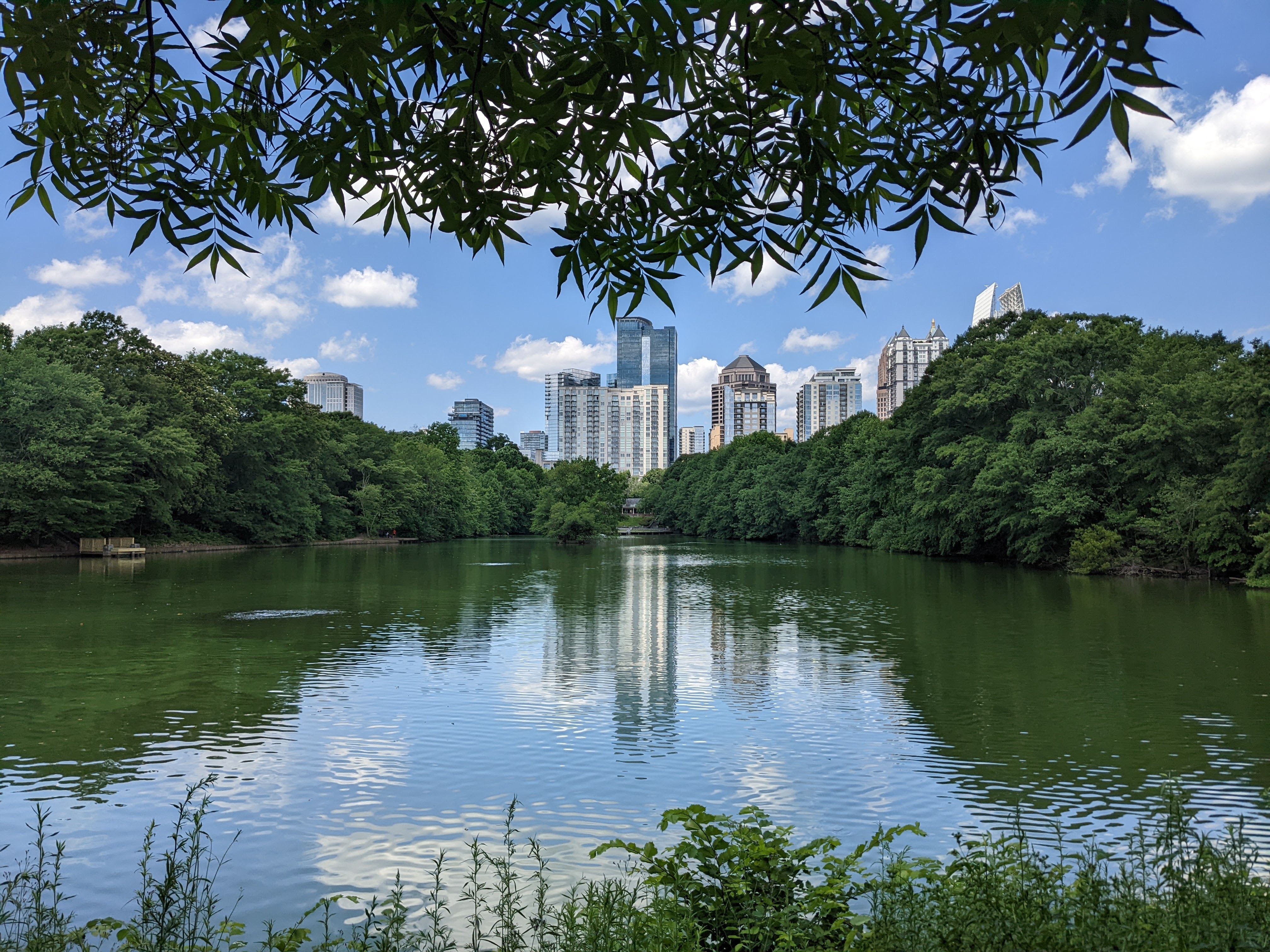 downtown Atlanta over pond